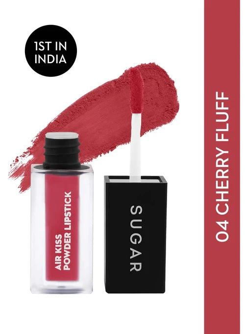 SUGAR Cosmetics SUGAR Cosmetics Air Kiss Powder Lipstick - 04 Cherry Fluff - Sparkling Fusion