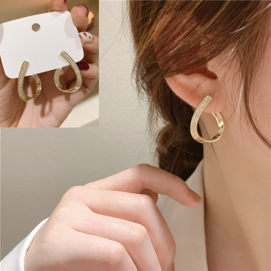 K-Fashion Glam Earrings - Sparkling Fusion