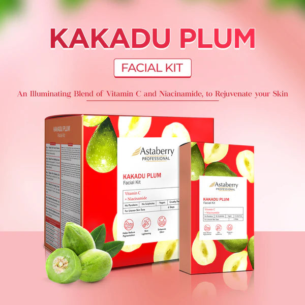 ASTABERRY Professional Kakadu Plum Facial kit | 6 Steps 1 Use Facial kit Set - Sparkling Fusion