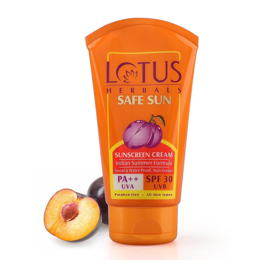 Lotus Herbals Safe Sun Sunblock Spf 30 Pa++| Sweat & Waterproof| Paraben-Free | Non-greasy | For all skin types |100g - Sparkling Fusion