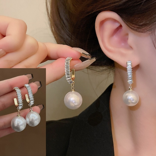 Korean Timeless Elegance Pearl Earrings - Sparkling Fusion