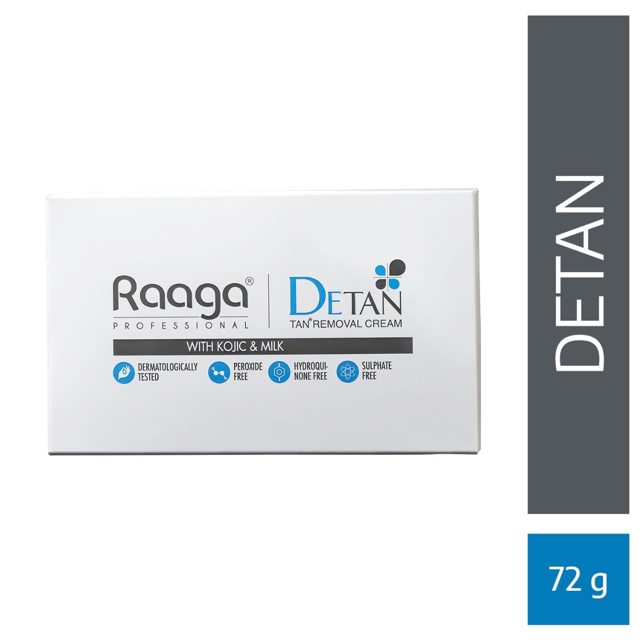 Raaga Professional De-Tan Pack | Tan Removal Cream with Kojic and Milk | Dermatologically Tested, Peroxide Free, Hydroquinone Free, Sulphate Free - 12g x 6 (72 gm) - Sparkling Fusion