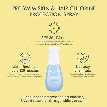 Dot & Key Pre Swim Skin & Hair Chlorine Protection Spray SPF 30, 50ml, for all skin types, swimspray for chlorine protection in swimming pool - Sparkling Fusion