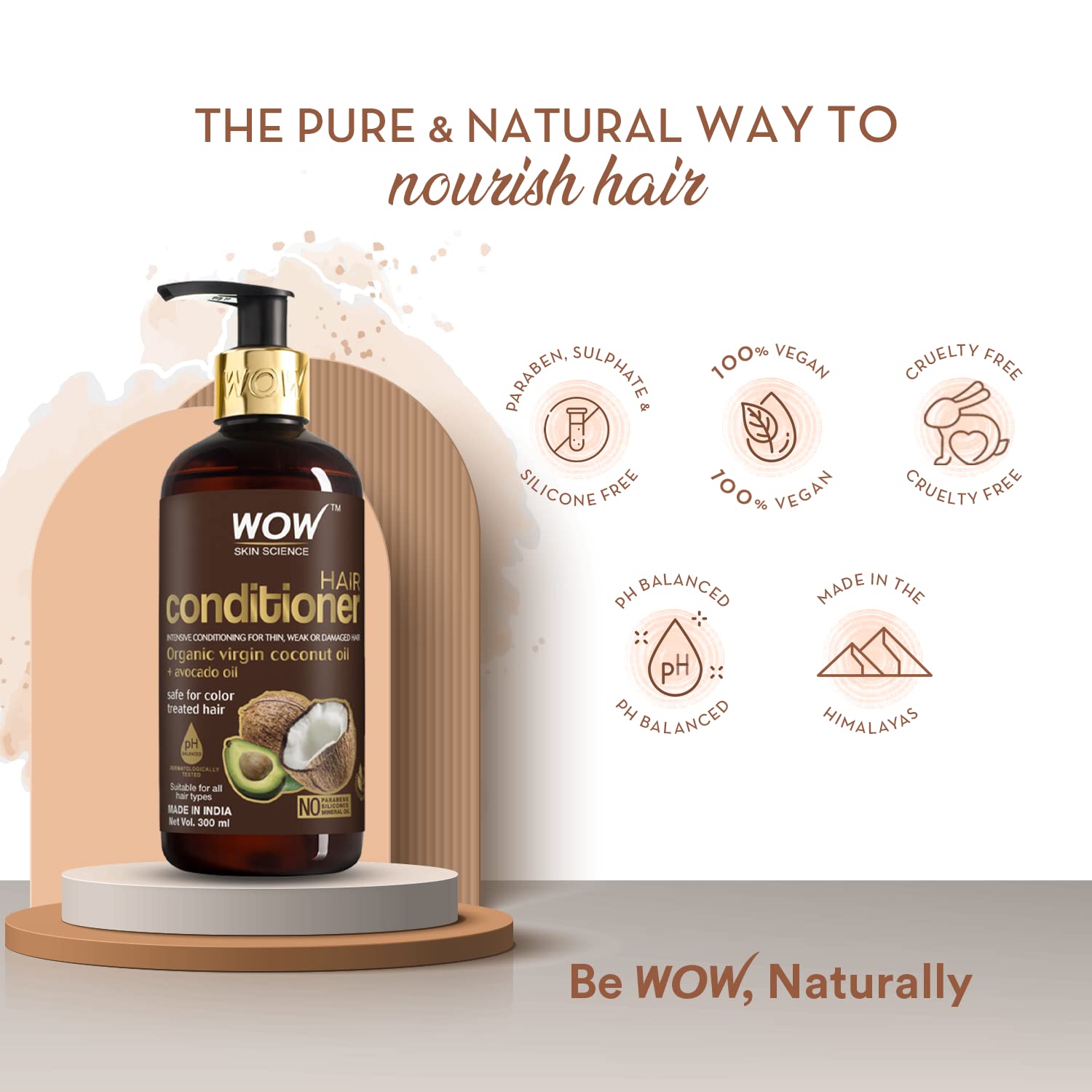 WOW Skin Science Coconut & Avocado Oil No Parabens & Sulphate Hair Conditioner, 300 ml - Sparkling Fusion