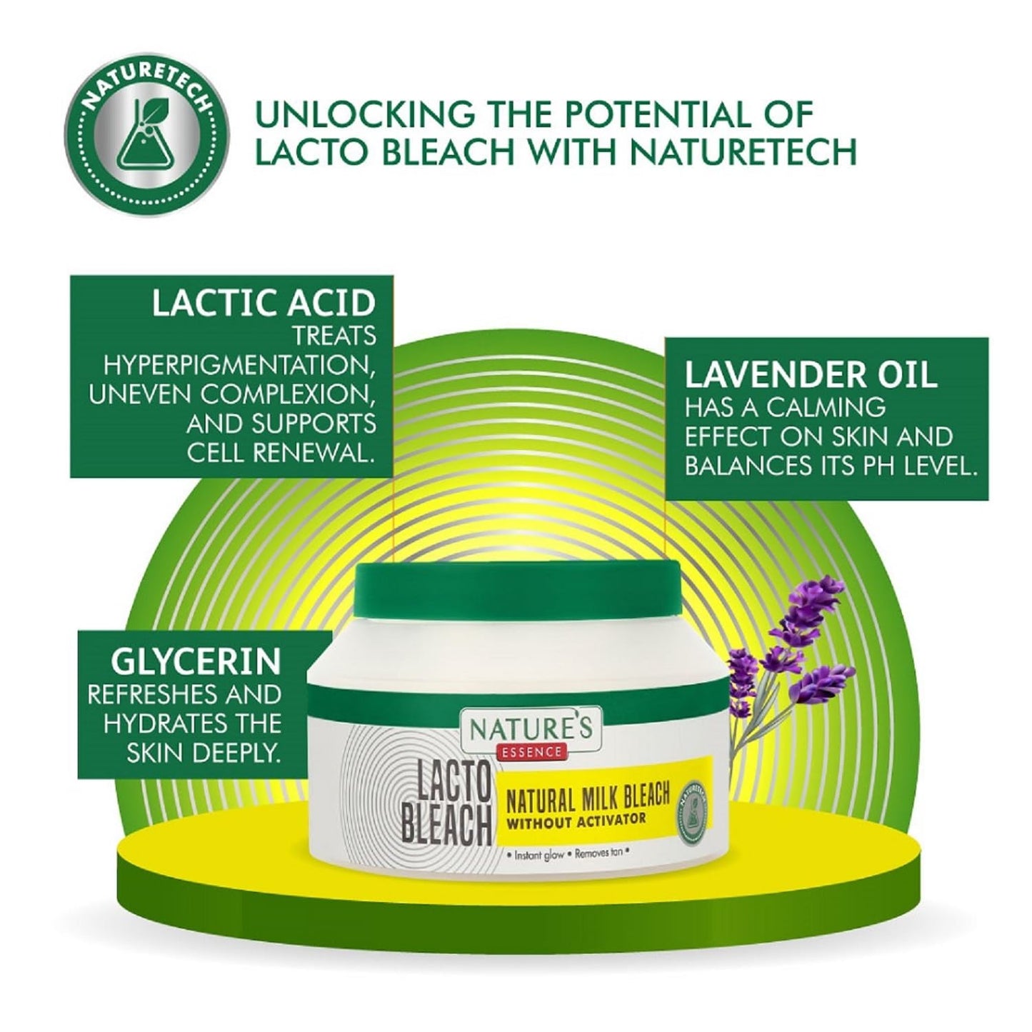 NATURES ESSENCE Lacto Bleach, Natural Milky White Cream, 60g