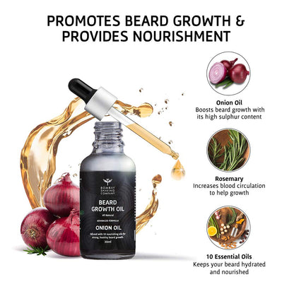 Bombay Shaving Company Beard Growth Onion Oil-10X Nourishing Oils For Stronger, Fluffier & Shinier Beard 30 ml | Made in India - Sparkling Fusion