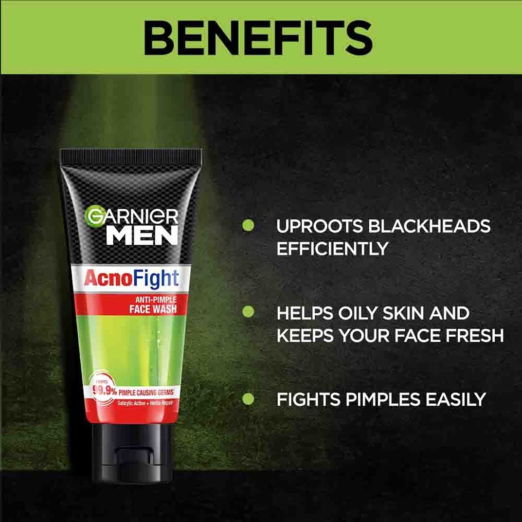 Garnier Men Acno Fight Anti-Pimple Facewash, 50gm - Sparkling Fusion