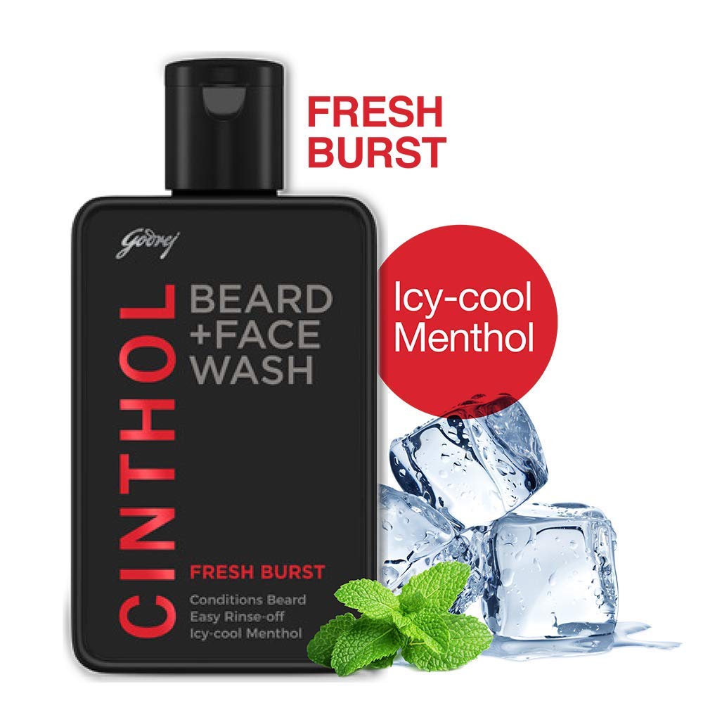 Cinthol 2-in-1 Beard Wash + Face Wash – FRESH BURST, 100ml - Sparkling Fusion