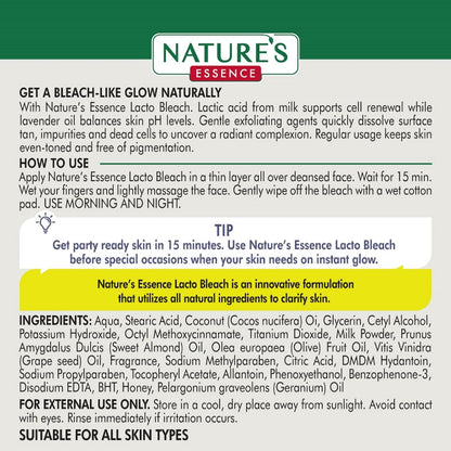 NATURES ESSENCE Lacto Bleach, Natural Milky White Cream, 60g