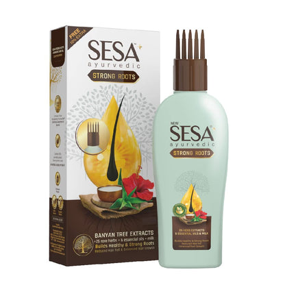 SESA Ayurvedic Strong Roots Hair Oil 100 Ml Hair Strenghtening Reduces Hairfall No Mineral Oil Hair Oil For Women And Men - Sparkling Fusion