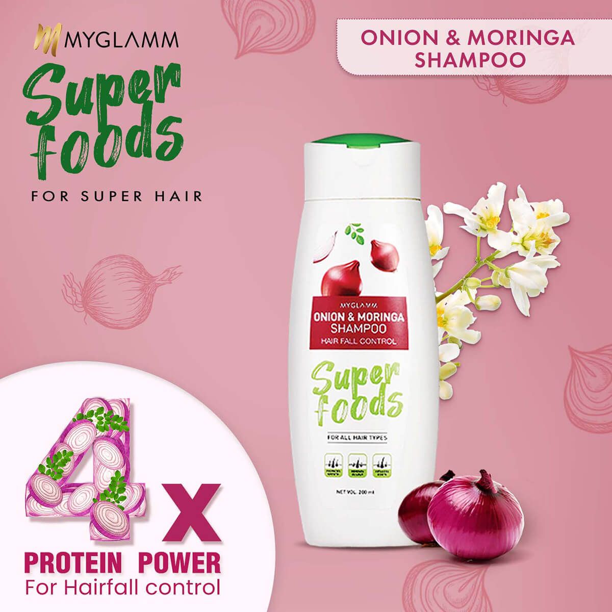 MyGlamm's SUPERFOODS Onion & Moringa Shampoo! - Sparkling Fusion