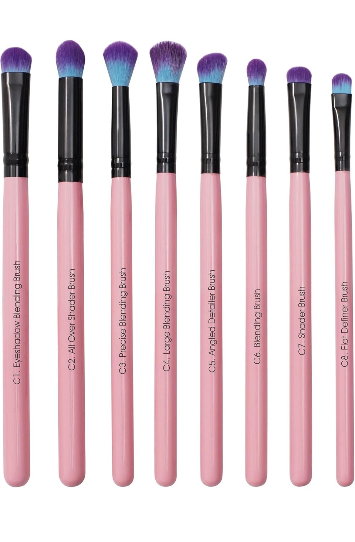 Swiss Beauty Pro Eye Brush Set With Ultra-Soft Bristles, 8 Brush Set For Eye Makeup, 8 Pcs