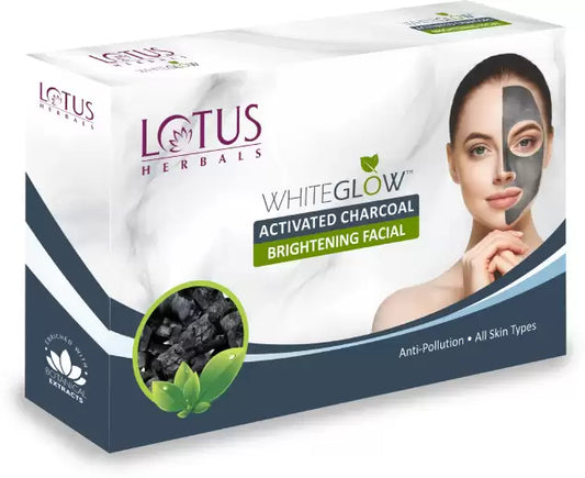 Lotus Herbals Whiteglow Activated Charcoal Brightening Facial Kit! - Sparkling Fusion